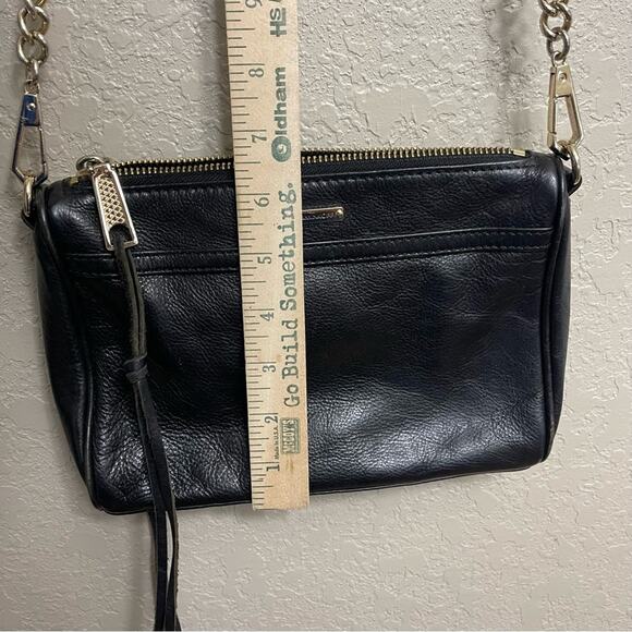 Rebecca Minkoff  crossbody leather black purse bag golden chain classic - Picture 5 of 16